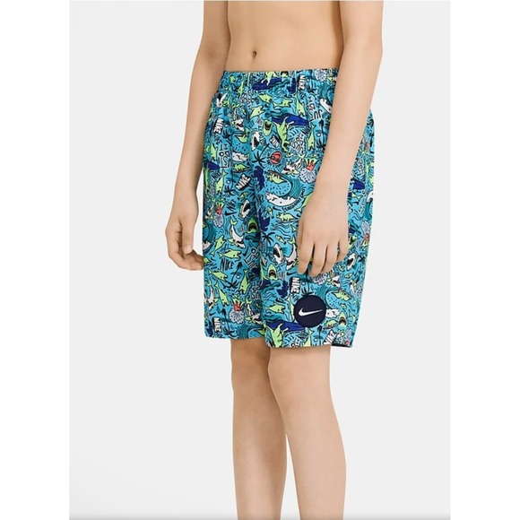 Nike Swimsuit Youth Medium 10-12 Swim Trunks Sharks And Dinosaurs Great Conditio - Picture 1 of 7